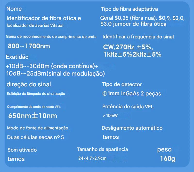 Identificador fibra Ativa + Fonte de luz Visível 2 em 1 COMPTYCO