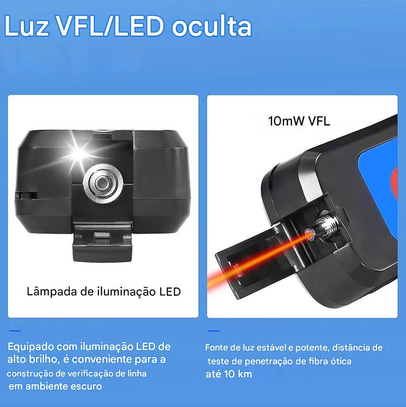 Identificador fibra Ativa + Fonte de luz Visível 2 em 1 COMPTYCO