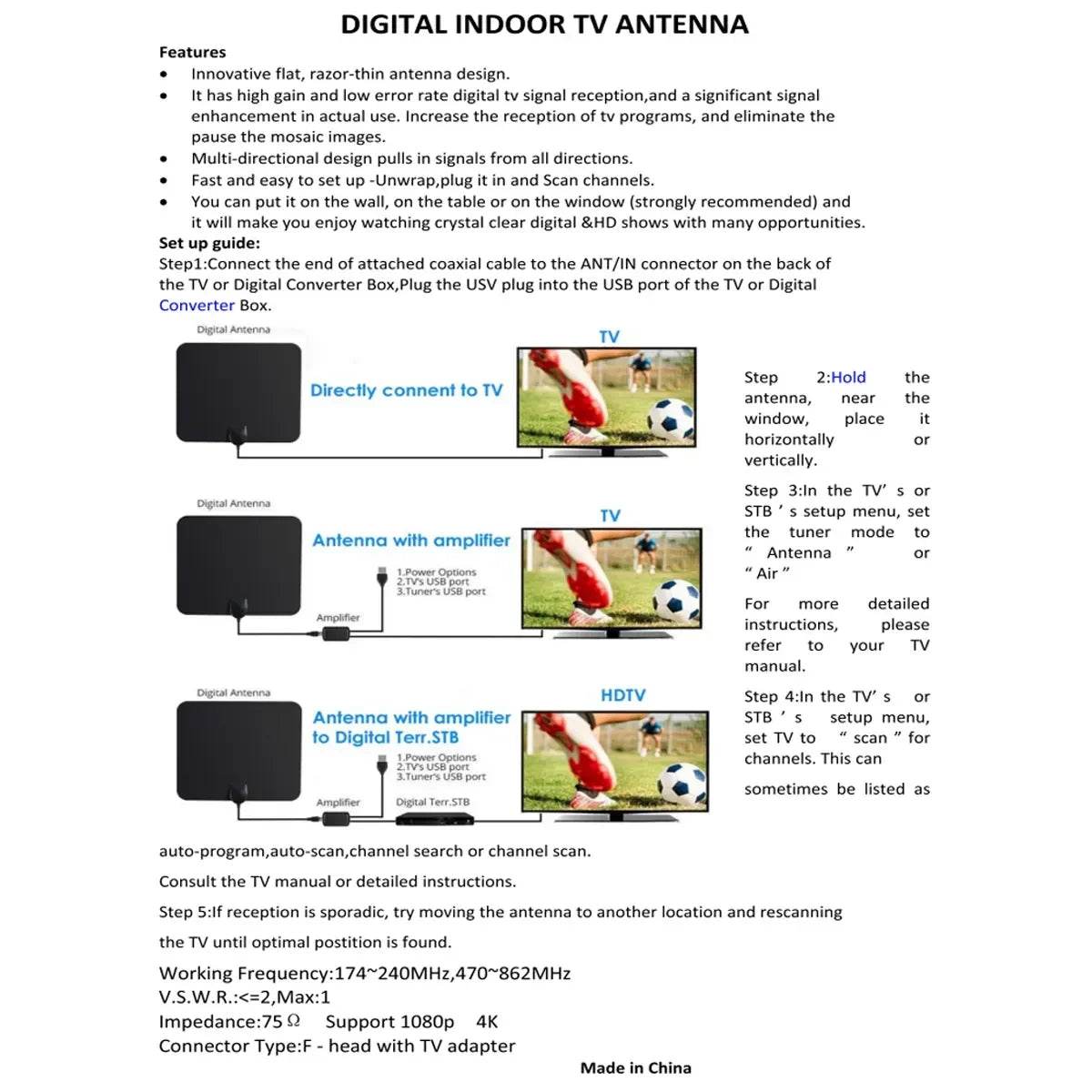 Antena Digital TDT Interior – Compacta, Leve e Perfeita para Canais Grátis em HD - Ferramentaria