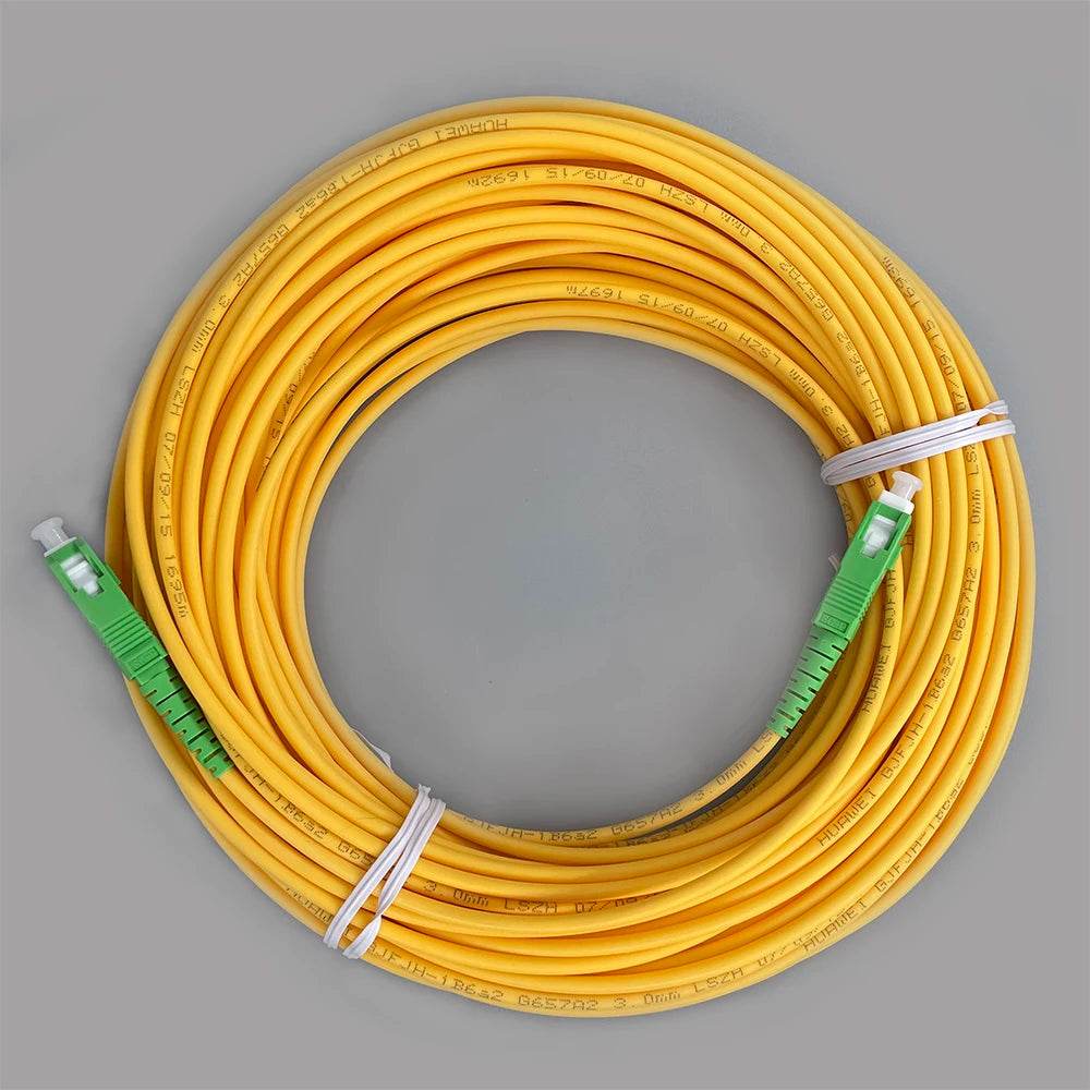 Cabo de Fibra Óptica SC/APC-SC/APC FTTH Monomodo 5M/10M/15M - Ideal para Ligação de ONT em Casas - Ferramentaria