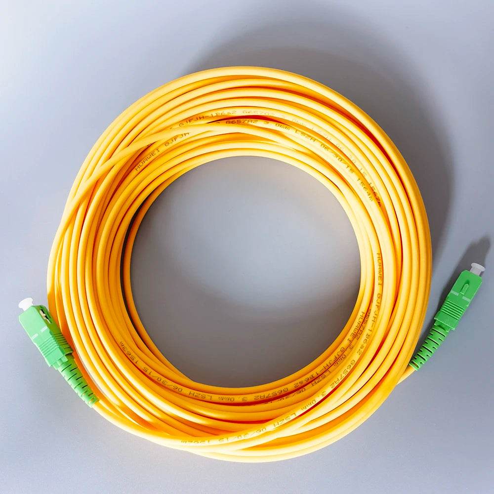 Cabo de Fibra Óptica SC/APC-SC/APC FTTH Monomodo 5M/10M/15M - Ideal para Ligação de ONT em Casas - Ferramentaria