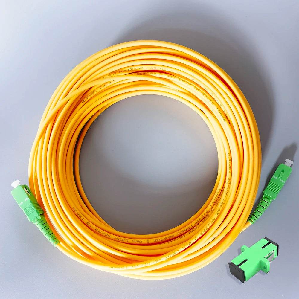 Cabo de Fibra Óptica SC/APC-SC/APC FTTH Monomodo 5M/10M/15M - Ideal para Ligação de ONT em Casas - Ferramentaria