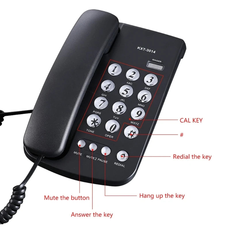 Telefone Fixo com Fio e Botões Grandes KXT 3014