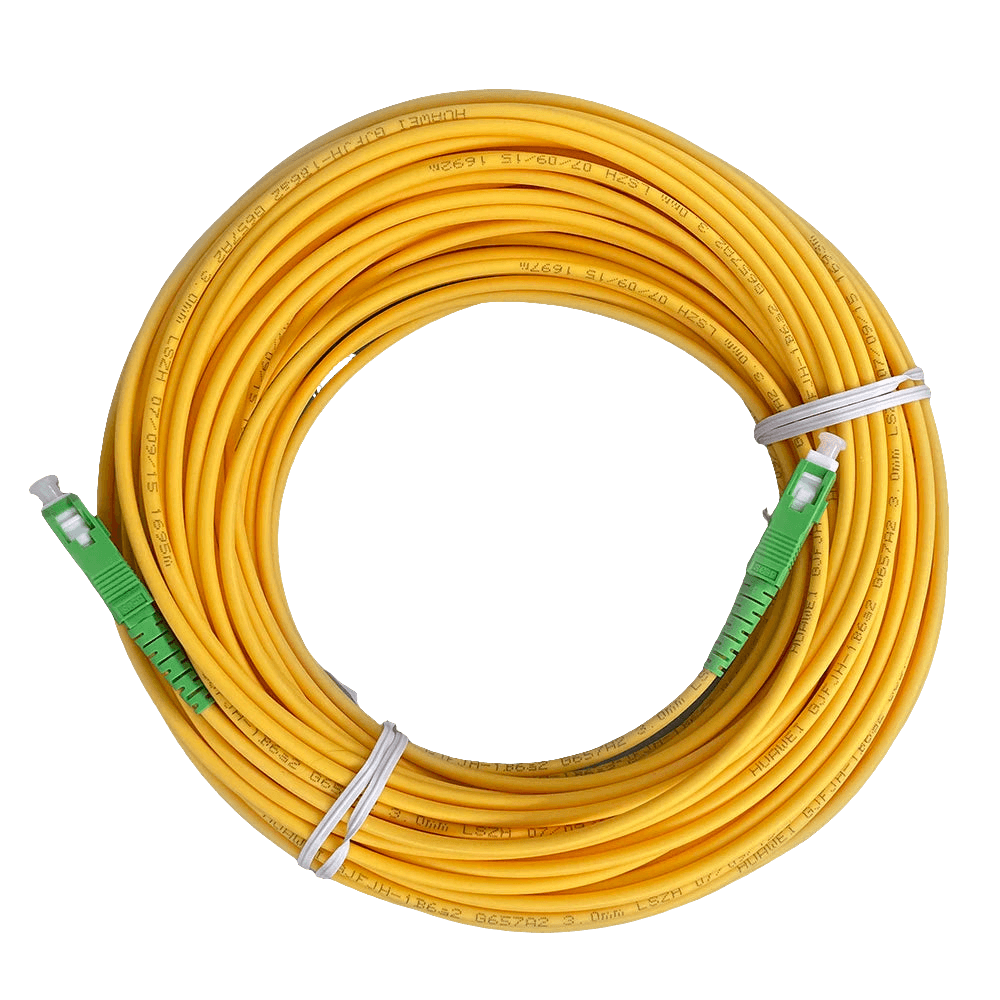 Cabo de Fibra Óptica SC/APC-SC/APC FTTH Monomodo 5M/10M/15M - Ideal para Ligação de ONT em Casas - Ferramentaria