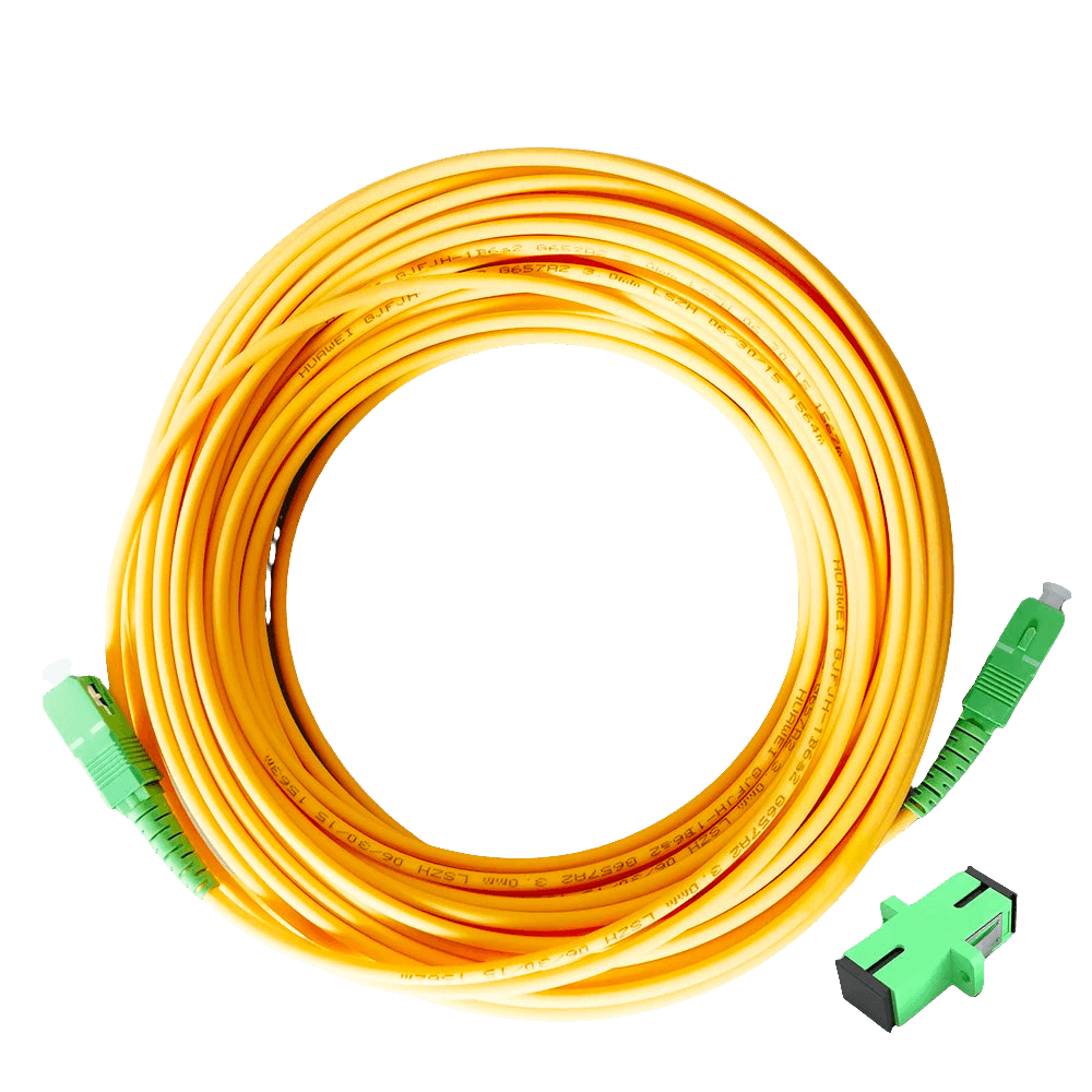 Cabo de Fibra Óptica SC/APC-SC/APC FTTH Monomodo 5M/10M/15M - Ideal para Ligação de ONT em Casas - Ferramentaria