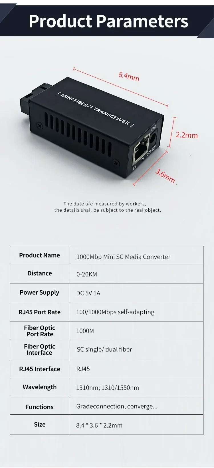 Conversor Gb Ethernet para Fibra 20KM